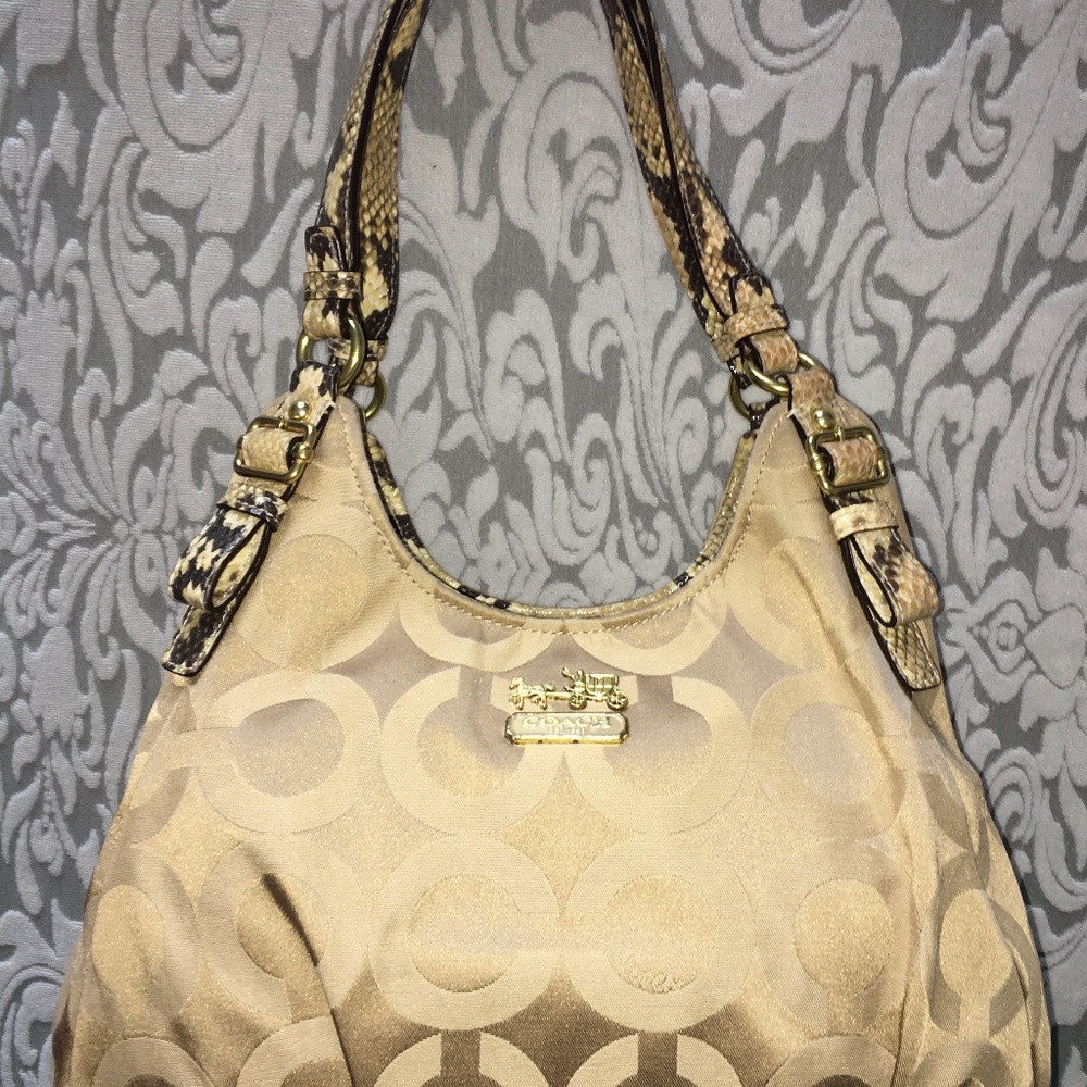RARE Coach Maggie Python Hobo Op Art C Purse Bag